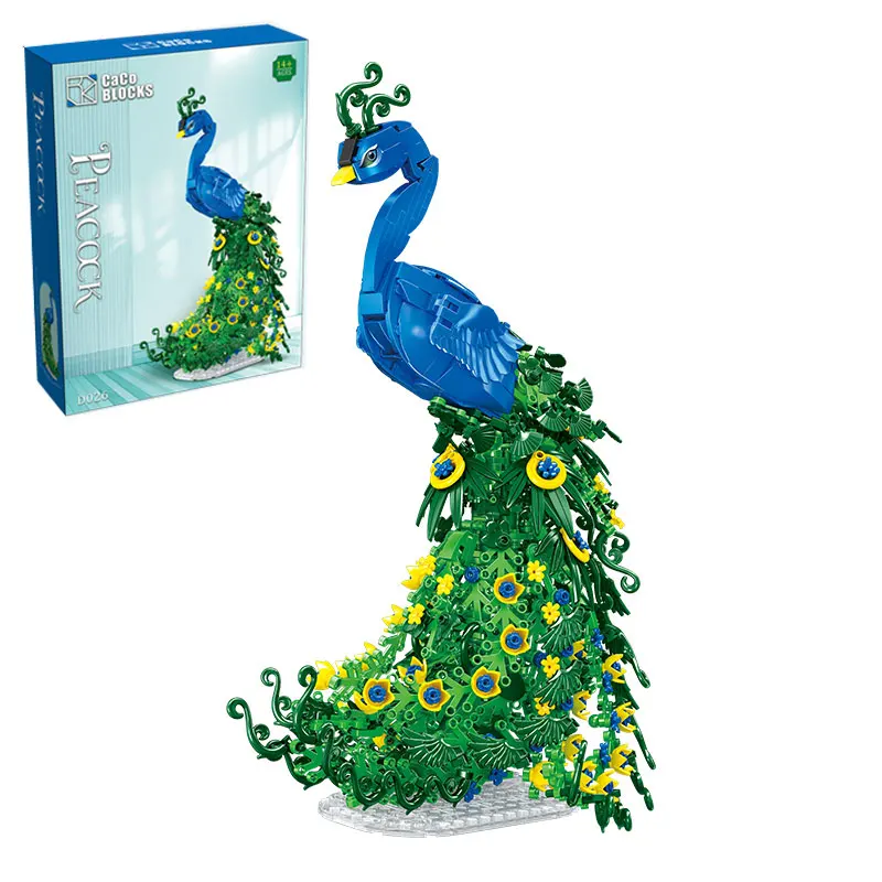

807 шт. креативный павлин строительный блок орнамент MOC животное собрать кирпичи игрушка в подарок для детей