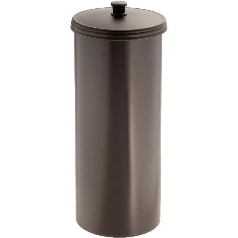 

Toilet Paper Canister with Lid, Storage for 3 Rolls, 6.3'' x 15.5'', Bronze