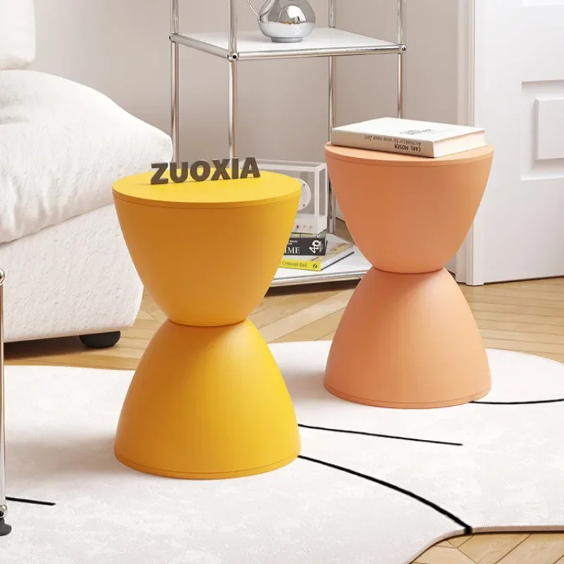 

Creative Designer Makeup Stool Plastic Small Kitchen Bedroom Side Table Round Floor Meubles De Chambre Furniture Living Room