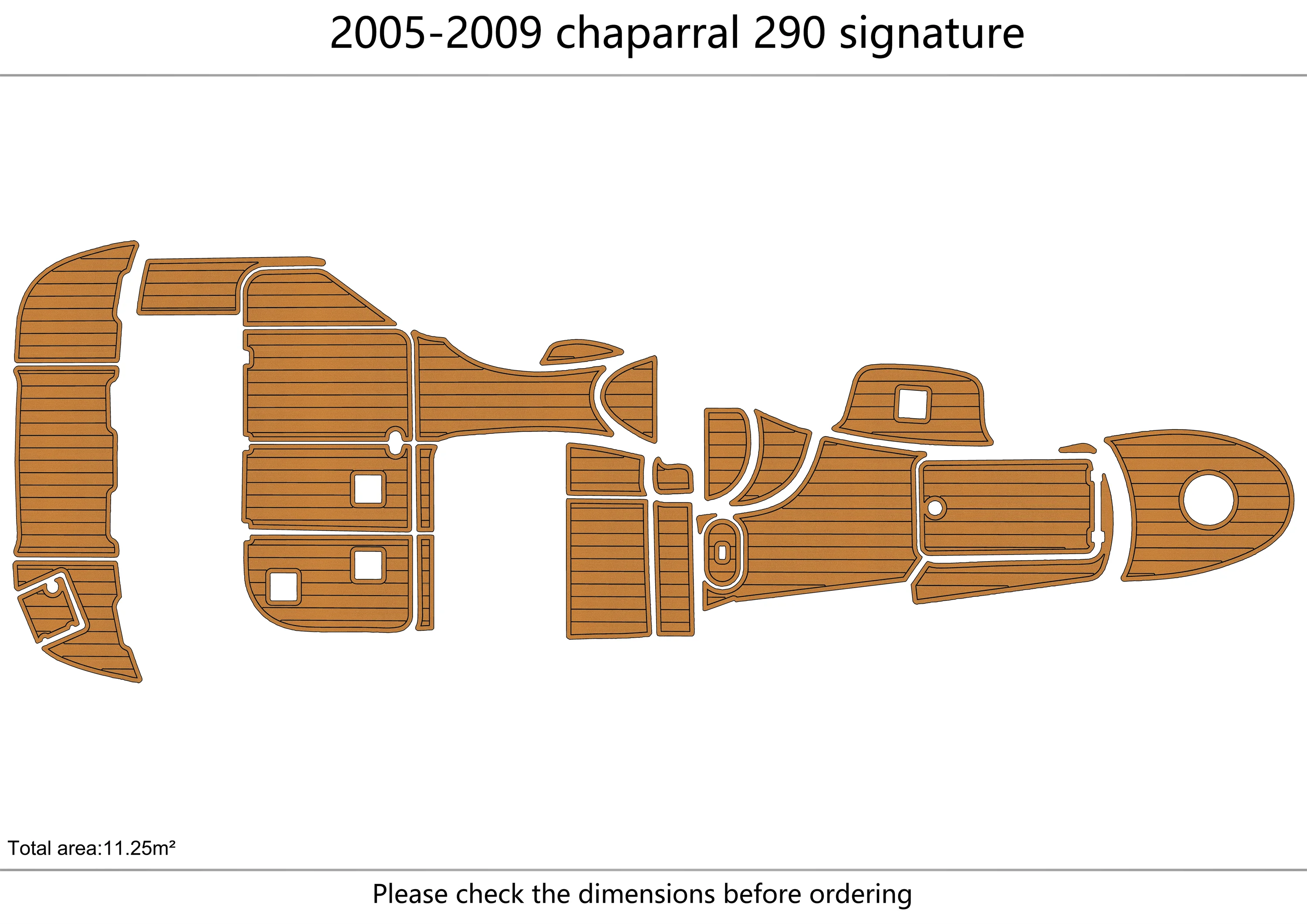 Eva foam Fuax teak seadek marine floor For 2005-2009 chaparral 290 signature  Cockpit Swim platform 1/4