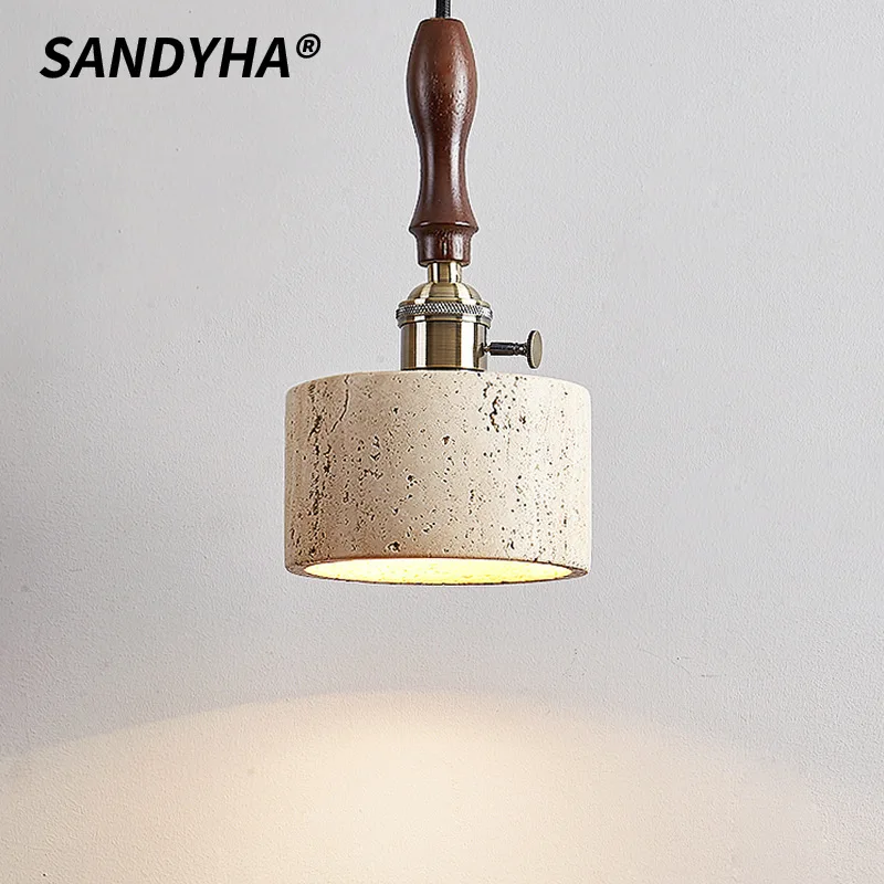 

SANDYHA Yellow Cave Stone Pendant Lights Restaurant LED lamp for Living Room Bedroom Decor Bedroom Dining table Lighting Fixture