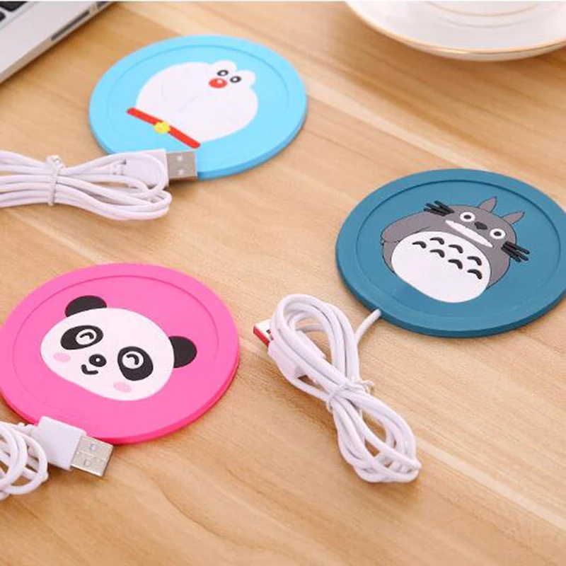 HOT 5V USB Warmer Gadget Cartoon Silicone thin Cup-Pad Coffee Tea Drink usb Heater Tray Mug Pad nice Gift Hot Drink Beverage Cup