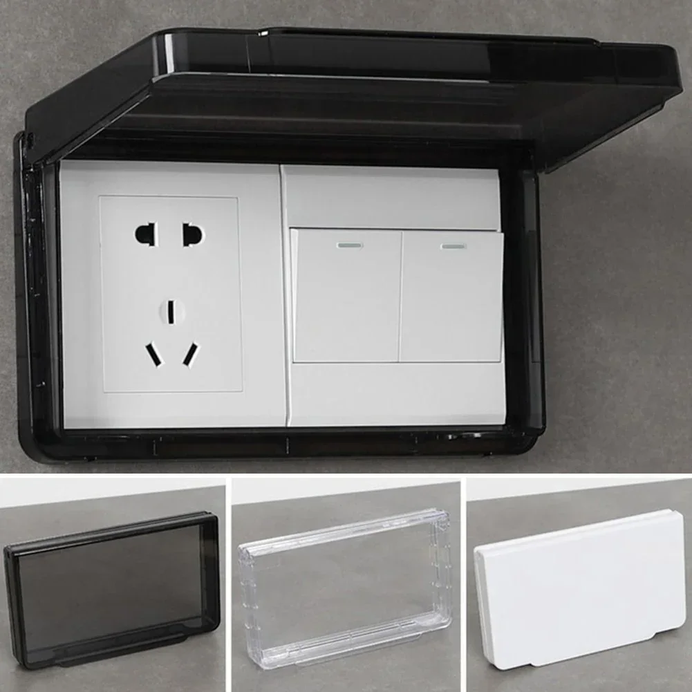 Practical Durable Outlet Cover Waterproof Box Wall-mounted Panel Switch Cover Paste Type Plastic Protection Socket Socket