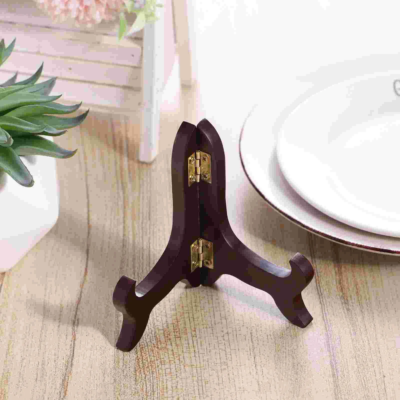 Plate Easel Holder Display Stand Holders for Dinner Plates Board Wood Stands Foldable Storage Bride