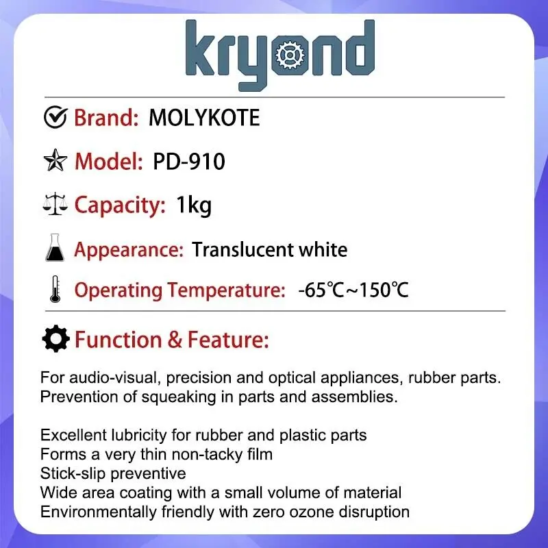 1PC MOLYKOTE PD-910 Lubricant Grease 1kg Dow Corning PD-910 Lubrication Grease