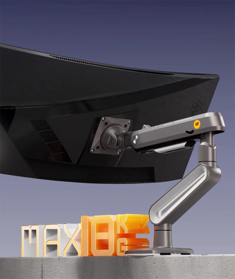 NB A6 Gaming Monitor Arm 27-50 Inch Curved Arc Screen Desktop Monitor Holder 2-18kgs Ultra Wide Monitor Mount