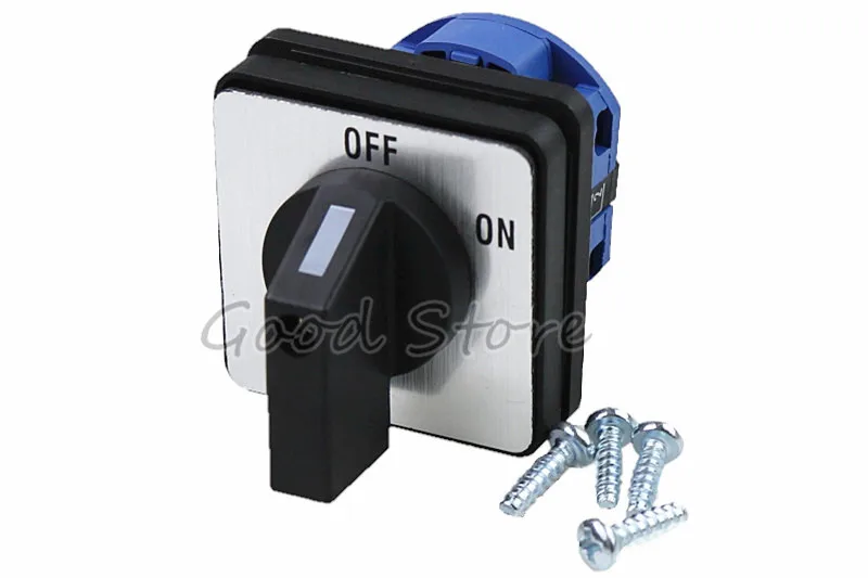 LW26-20/1 ON/OFF 2 position 2 Poles 4 terminals CA-10 440V Ui 660V 20A Rotary Cam Switch