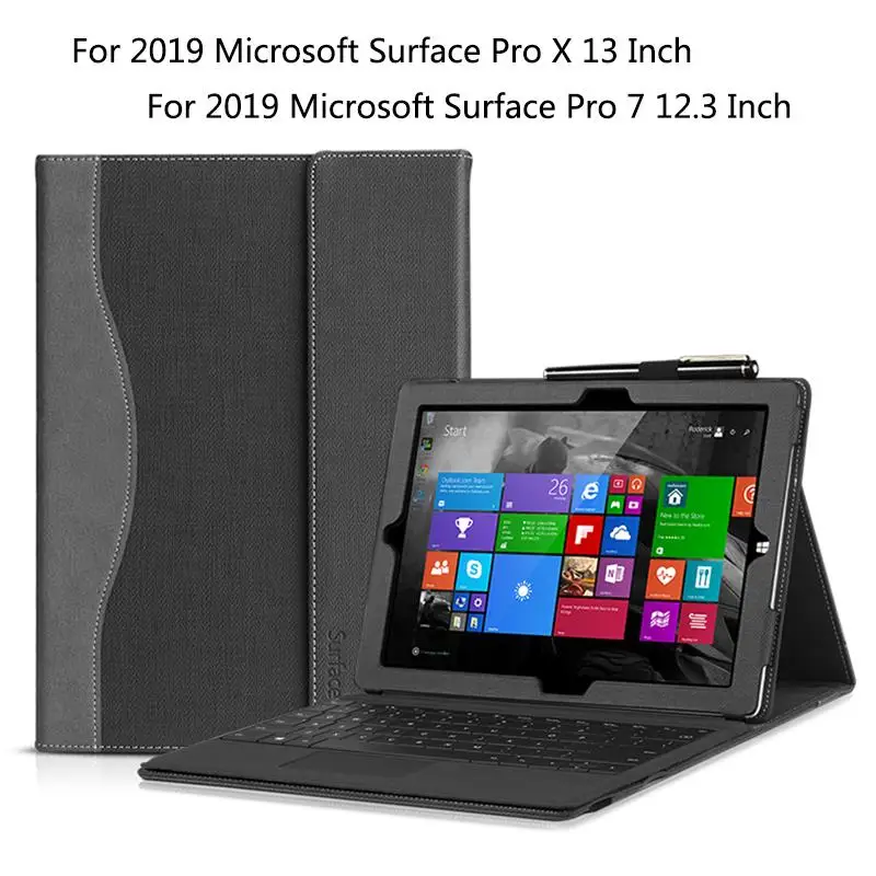 New Tablet Case For 2019 Microsoft Surface Pro 7 12.3 Inch Stand PU Leather Laptop Cover For Surface Pro X 13  Laptop Bag Gifts