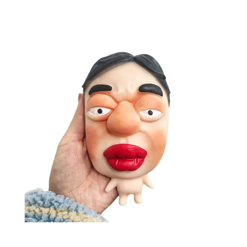 New Big-headed Doll Creative Quirky figure Mask Squeezable Deformable Novelty Toy Adult Office Party Stress-Relief Kids Gift