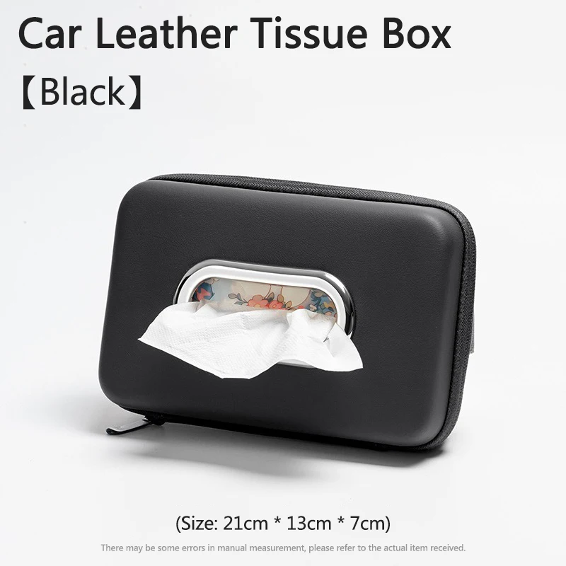 High Quality Car Leather Tissue Box Holder Universal Sun Visor Seat Back Hanging Tissue Storage Case Auto Interior Accessories