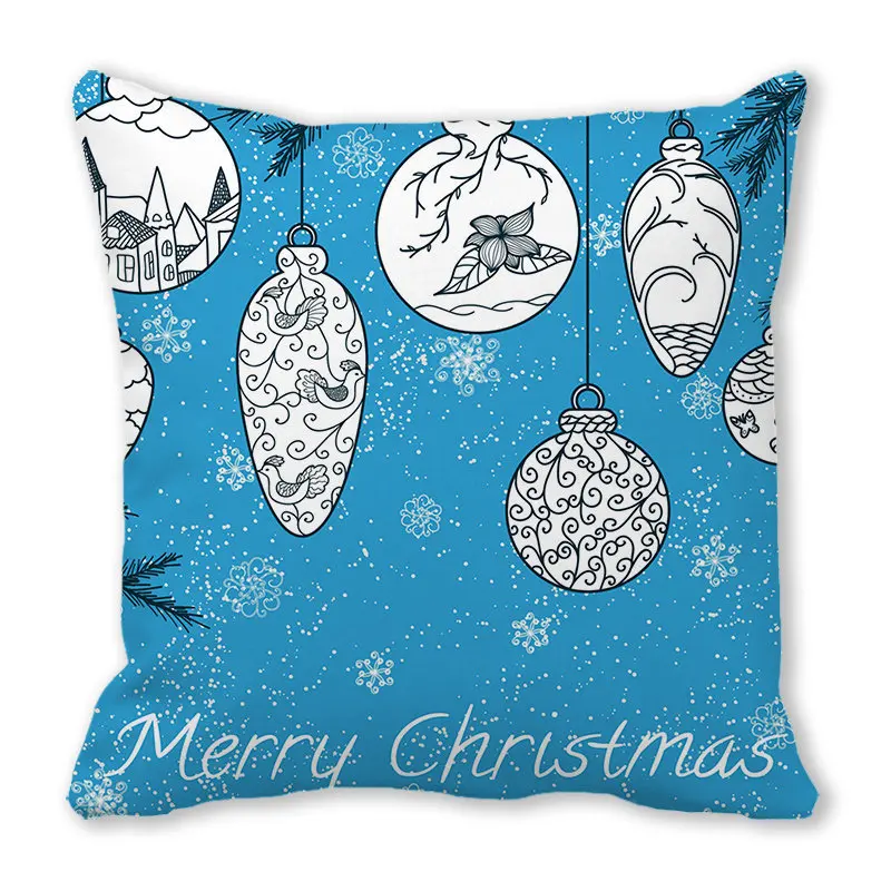 Christmas ornament ball collection Digital printing short plush pillow covers for car sofa office cushion cover home goods
