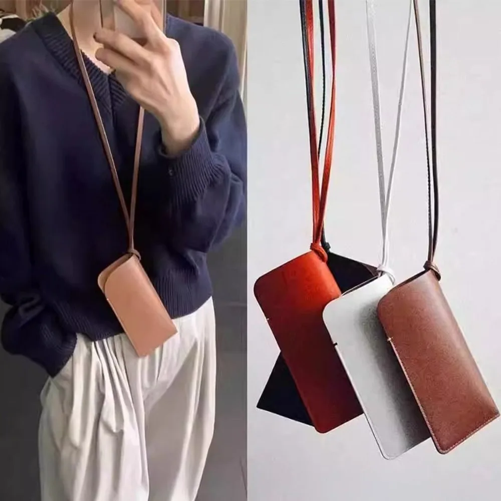 Spot~ Korean Ins Blogger with The Same Fashion Lanyard Glasses Case Portable Neck Glasses Bag Glasses Storage Bag Women