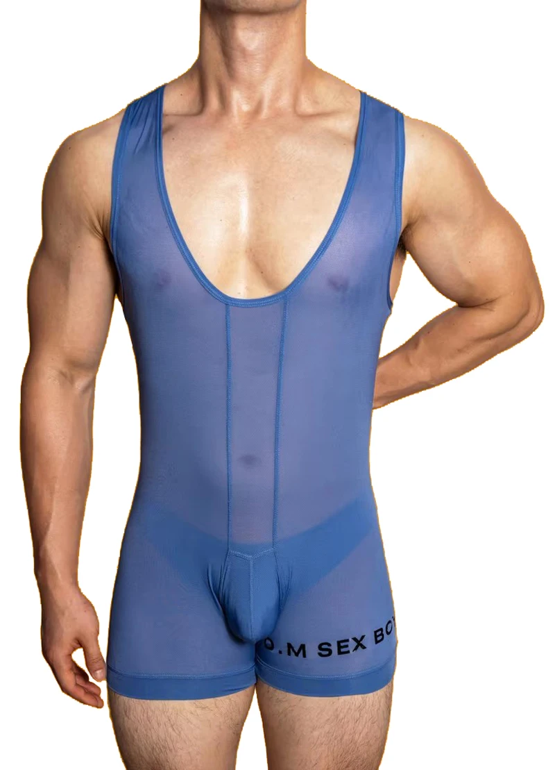 

Мужской комбинезон из тонкого ледяного шелка, дышащие сетчатые шорты-боксеры, мужские летние прозрачные боди на подтяжках