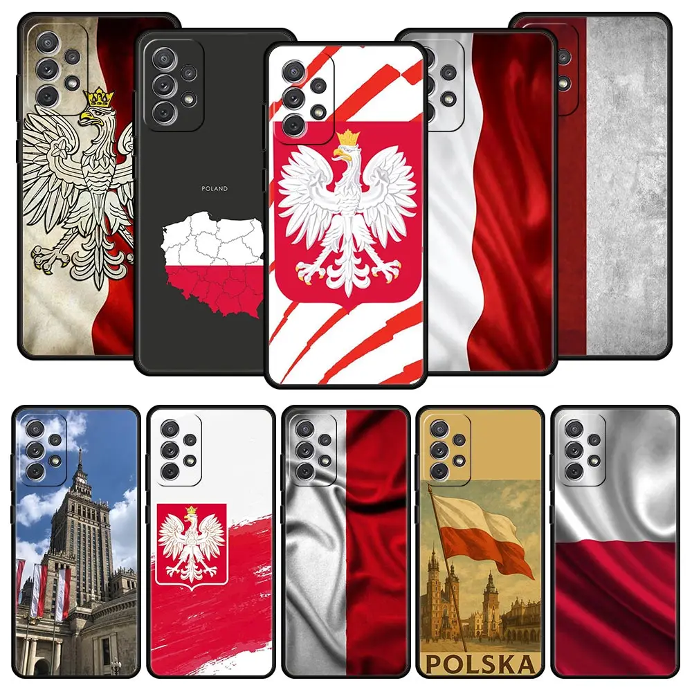 polish flag Phone Case for Samsung Galaxy A17 A13 A15 A25 A35 A51 A55 A71 A21S A11 A31 A41 A23 A53 A73 A32 5G A03S A05s Cover