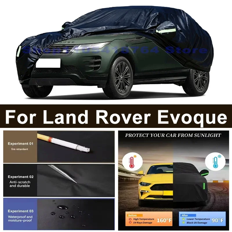 Full Car Cover For Land Rover Evoque All Weather Outdoor Snow Sun UV Dustproof with Reflective Strips Wind Straps