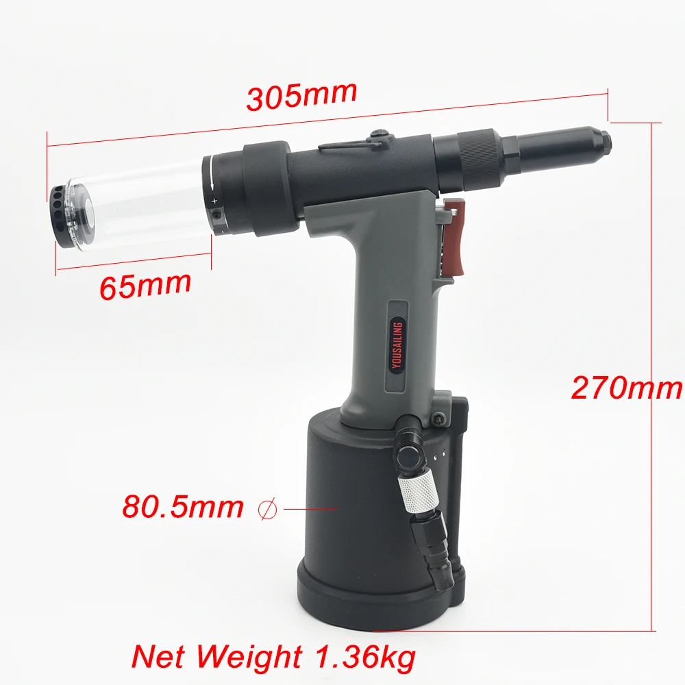 YOUSAILING High Quality Pneumatic Hydraulic Riveter Gun 3.2-4.8mm Vacuum Rivet Guns For 4.0mm Stainless Steel Rivets