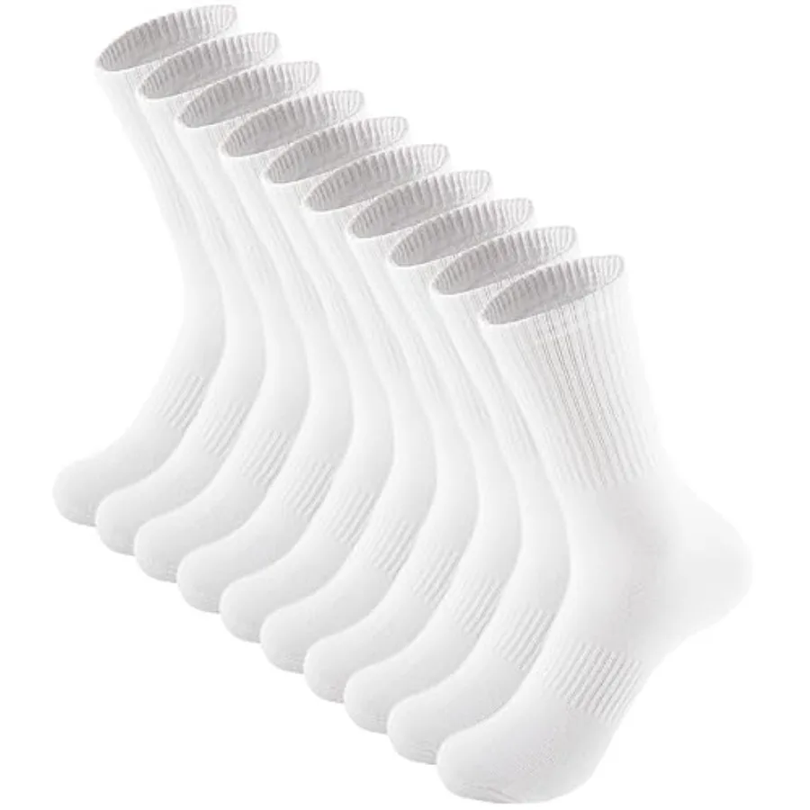 

ACCFOD Womens Crew Socks Thin Cotton Long Socks Arch Support Casual Workout High Socks 5 Pairs