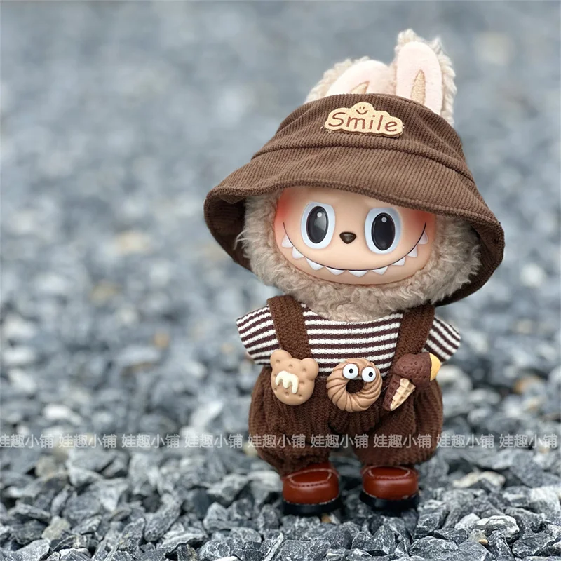 

for Labubu V1 V2 V3 Viscose Doll Replace clothes Cute Cookies Clothes brown small leather shoes Set for 17cm Labubu