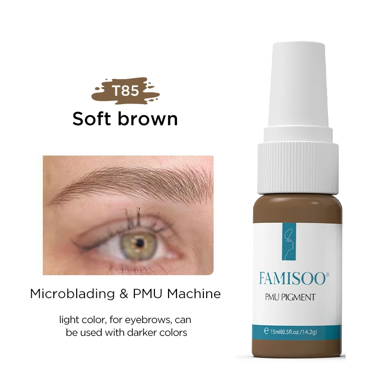 

FAMISOO 0.5oz 15ml Semi Permanent Makeup Pigment Microblading Pigment Eyebrow Paint Tattoo Eyeliner Tattoo Inks Powder Brows