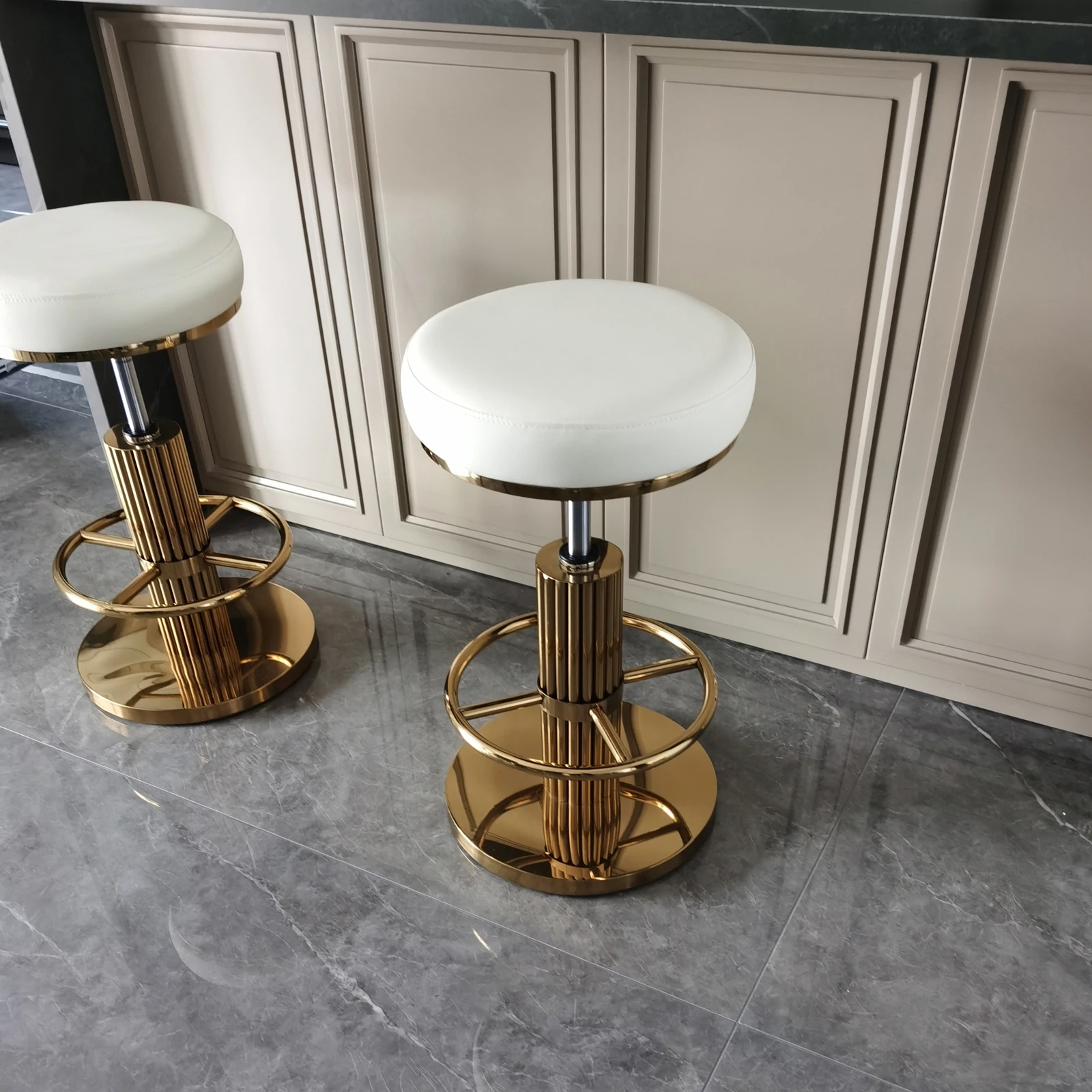 Bar Stools Swivel Bar Chair Counter Height Adjustable   Modern Stainess Steel Kitchen Counter Stools Dining Chairs Set