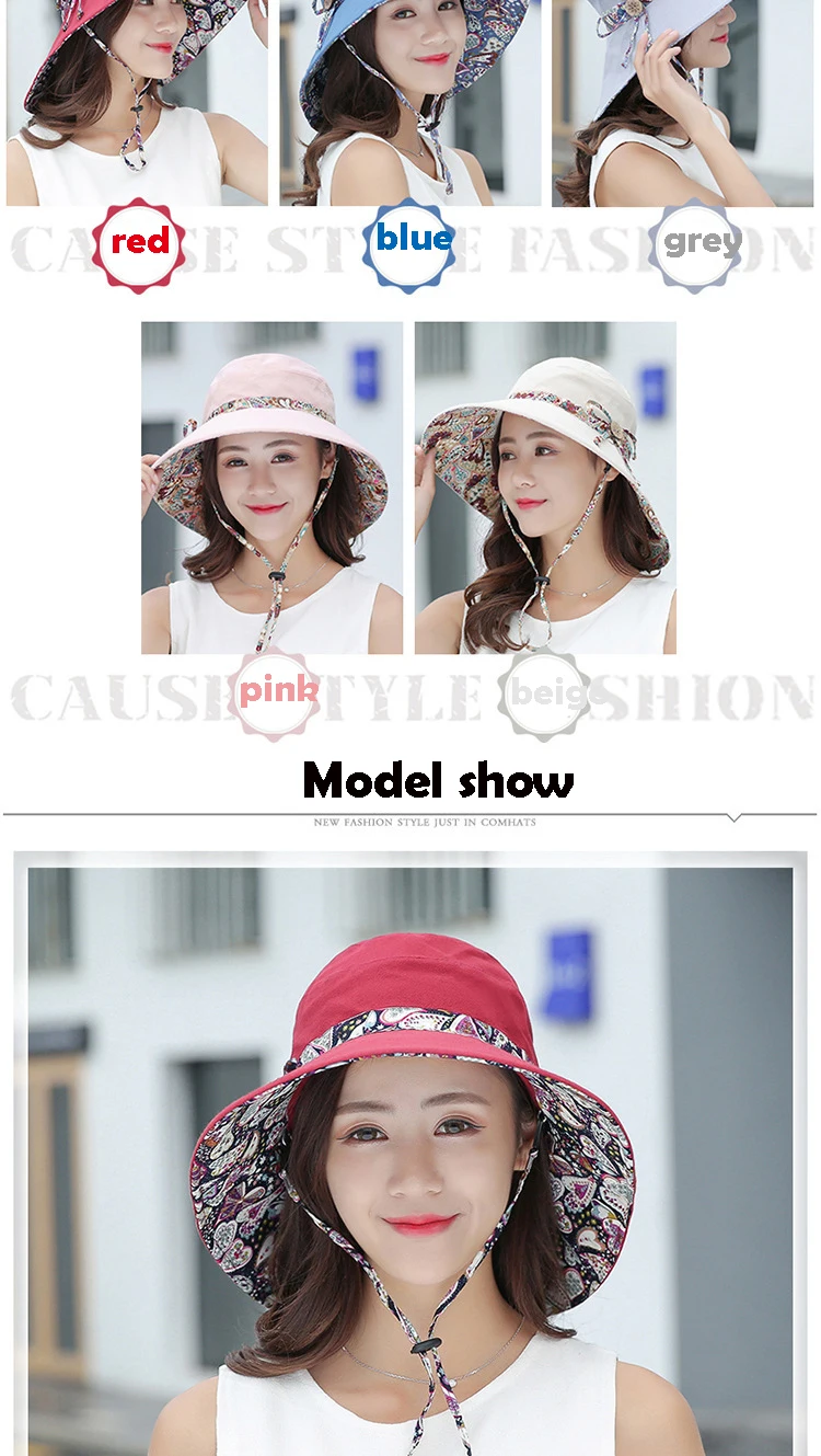 Bucket Hat, Panama Damen-Sonnenschutzhut im koreanischen Stil, Strandhut, winddichter, atmungsaktiver Hut, Hüte für Damen, Reisemütze S67 – Detail 2