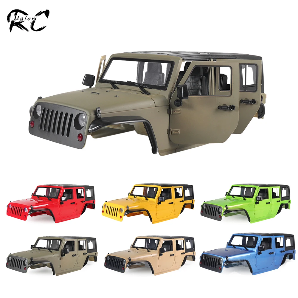 Bardzo ciężko z tworzywa sztucznego obudowa samochodu 313mm rozstaw osi Jeep Wrangler Rubicon ciała zestaw do 1/10 gąsienica RC osiowe SCX10 90046 90047 RGT EX86100