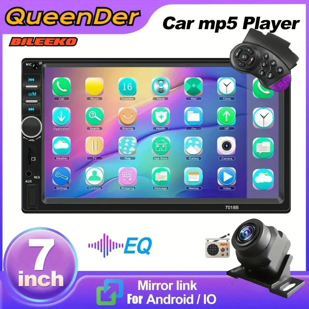 

Bileeko 2 DIN Car DVD Player - FM Radio, Mirror Link, EQ & Line-In Aux, Universal Fit with Backup Camera