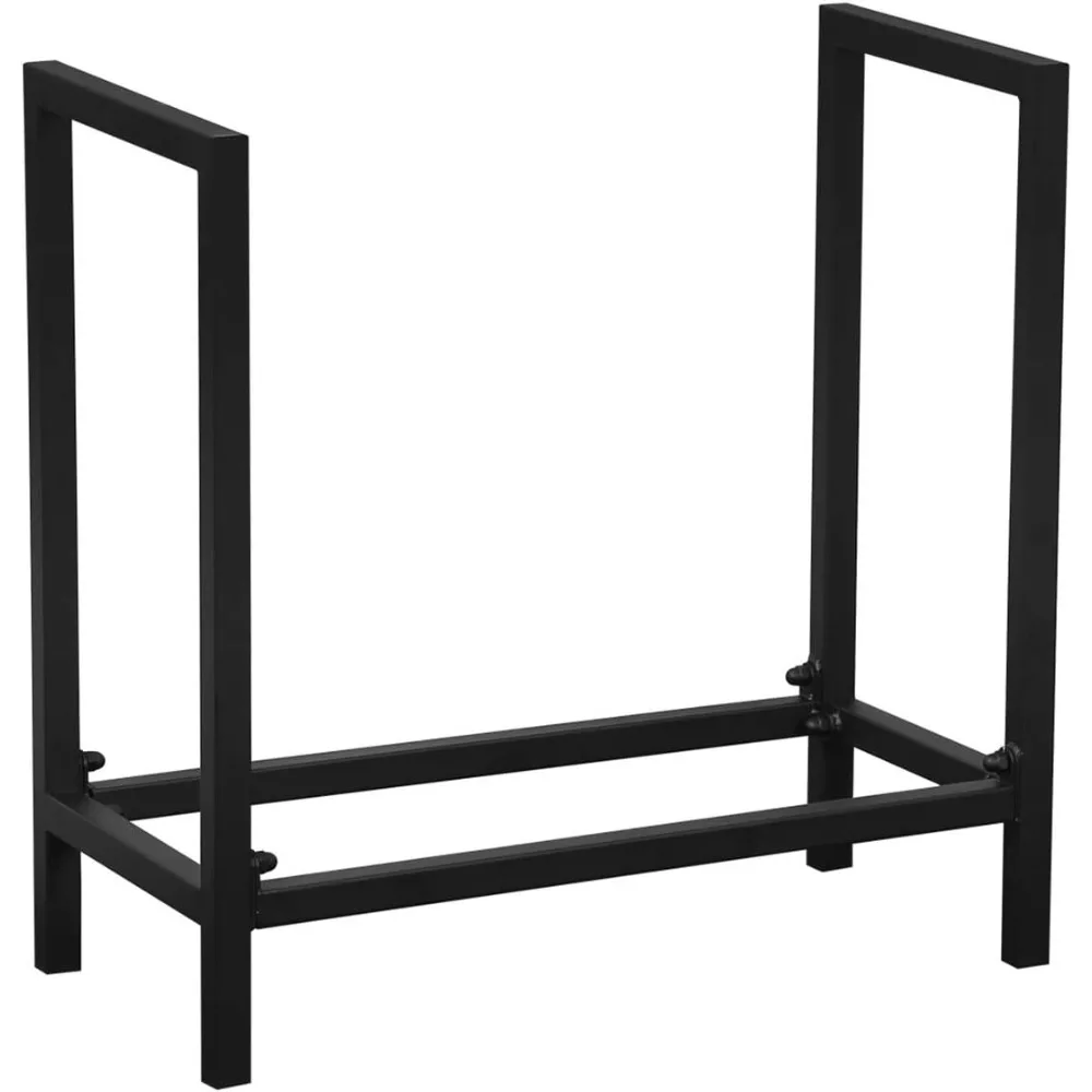 Firewood Rack Log Rack 24 Inch Indoor/Outdoor Fire Wood Storage Black Steel Firewood Log Holder