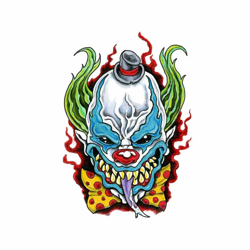 Car Sticker Evil Clown Decal Cartoon Cars Styling Rear Windshield Bumper Motorcycle Helmet Decoration Waterproof Decals 13*10cm