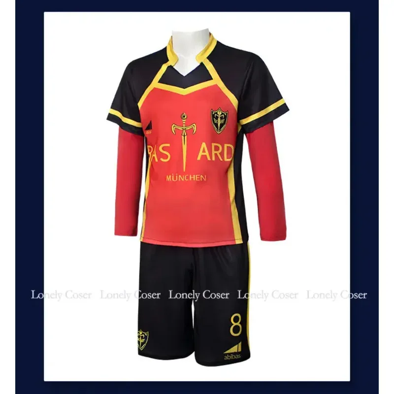 

aa69Ranze Kurona Косплей Костюм Аниме Синий Замок Парик Команда Bastard Munchen No.16 Германия Футбольный Джерси Униформа Мужчины Мальчик Роль YR7