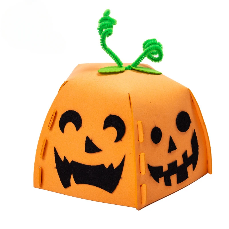 Chapeau de Citrouille Fait à la Main pour Enfant, Jouets Artisanaux Amusants et Créatifs, Décoration d'Halloween, Pack de Matériel de Maternelle