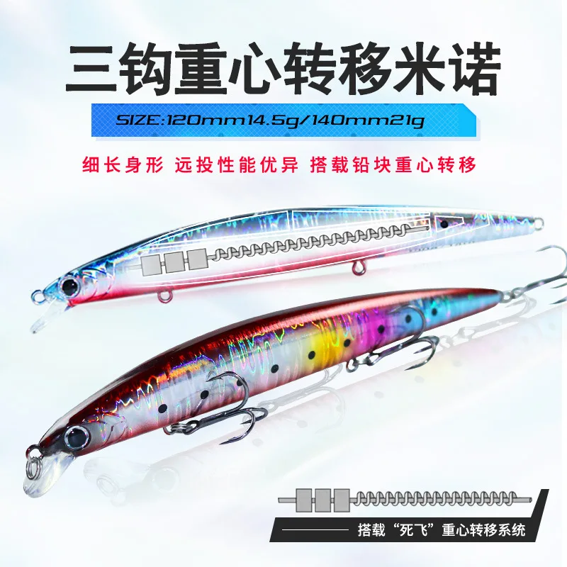 AOCLU Floating Big Minnow 140mm 21g Hard Bait Wobbler Jerkbait Lure Magnet Weight Transfer For Easy Long Distance Cast Quiver