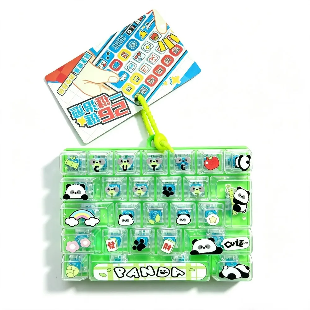 26-Key Decompression Button Transparent Dual-Tone Cute Design Mini Keyboard Pendant With lights Simulation Keyboard