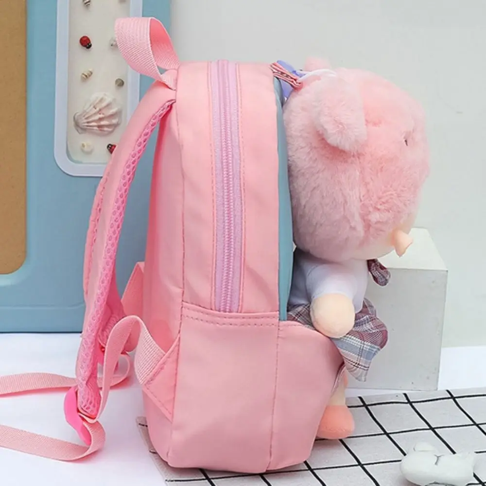 Mochila de muñeca de dibujos animados portátil Simple, poliéster, Lindo bolso de hombro personalizado, ligero, estudiantes, escuela, cumpleaños