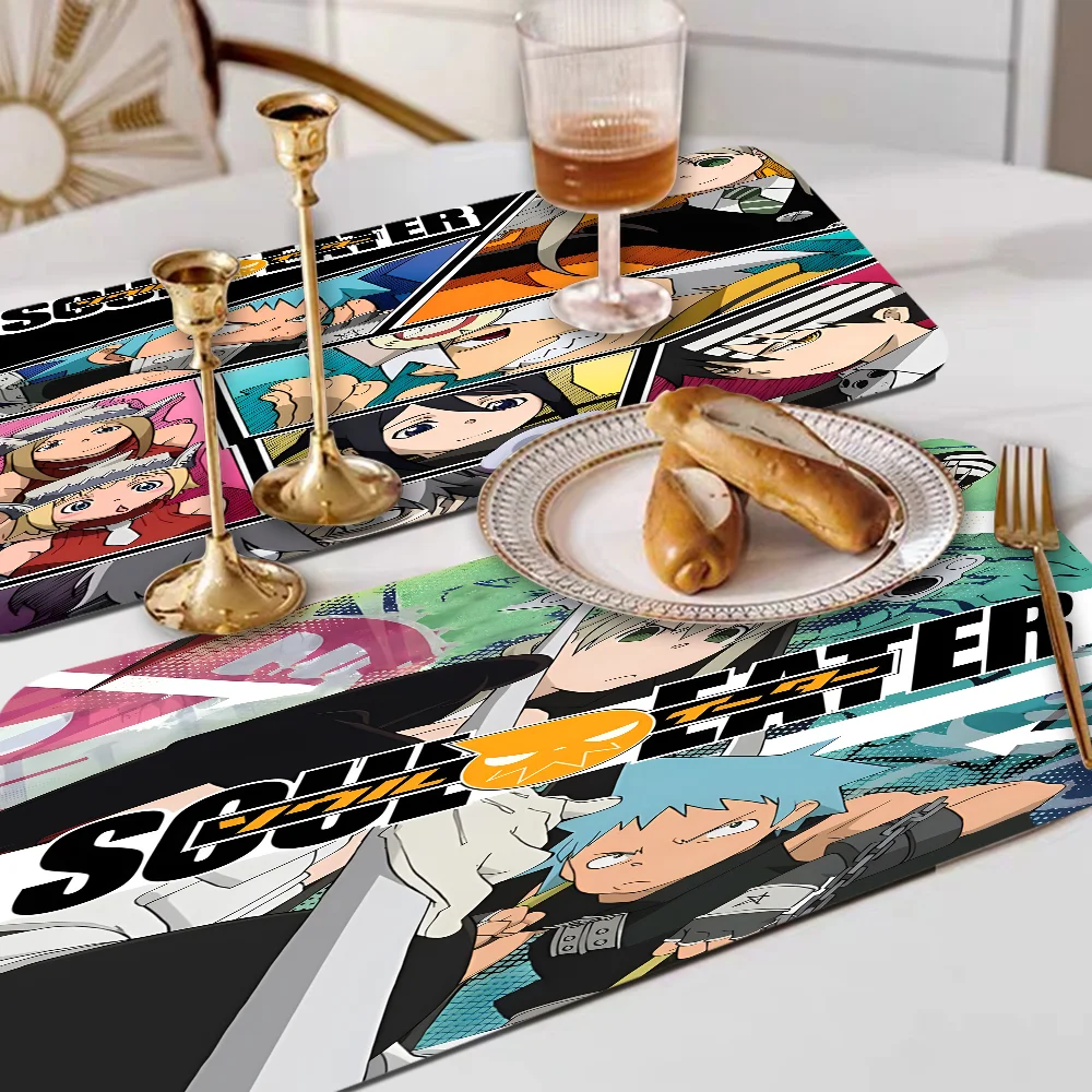 

Classic Anime Soul Eater Kitchen Draining Mat Non-slip Drain Dish Mats Coffee Pad Heat Resistant Placemat Dustproof Pads