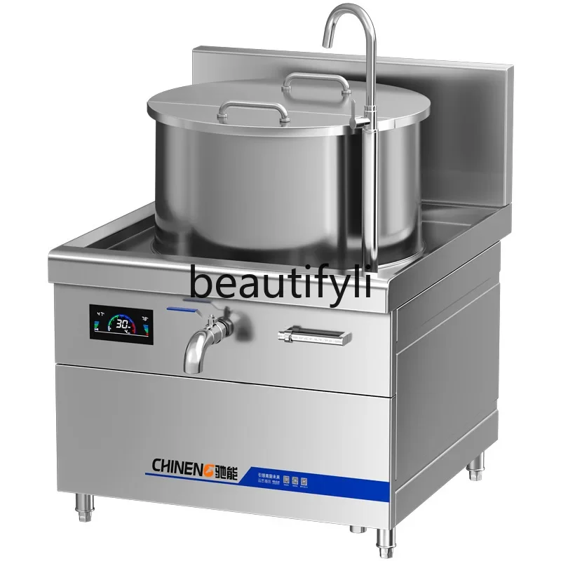 

Commercial Induction Cooker Lamb Soup Pot High Power Soup Boiler Large Capacity Broth Boiler Kitchen Equipment