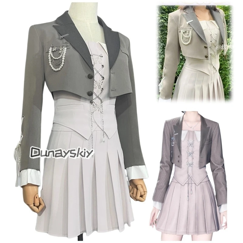 

Game Love And Deepspace Heroine Cosplay 할로윈 의상 Xavier Couple Suit Full Set Purple Dress Coat Carnival Party Woman Outfit New