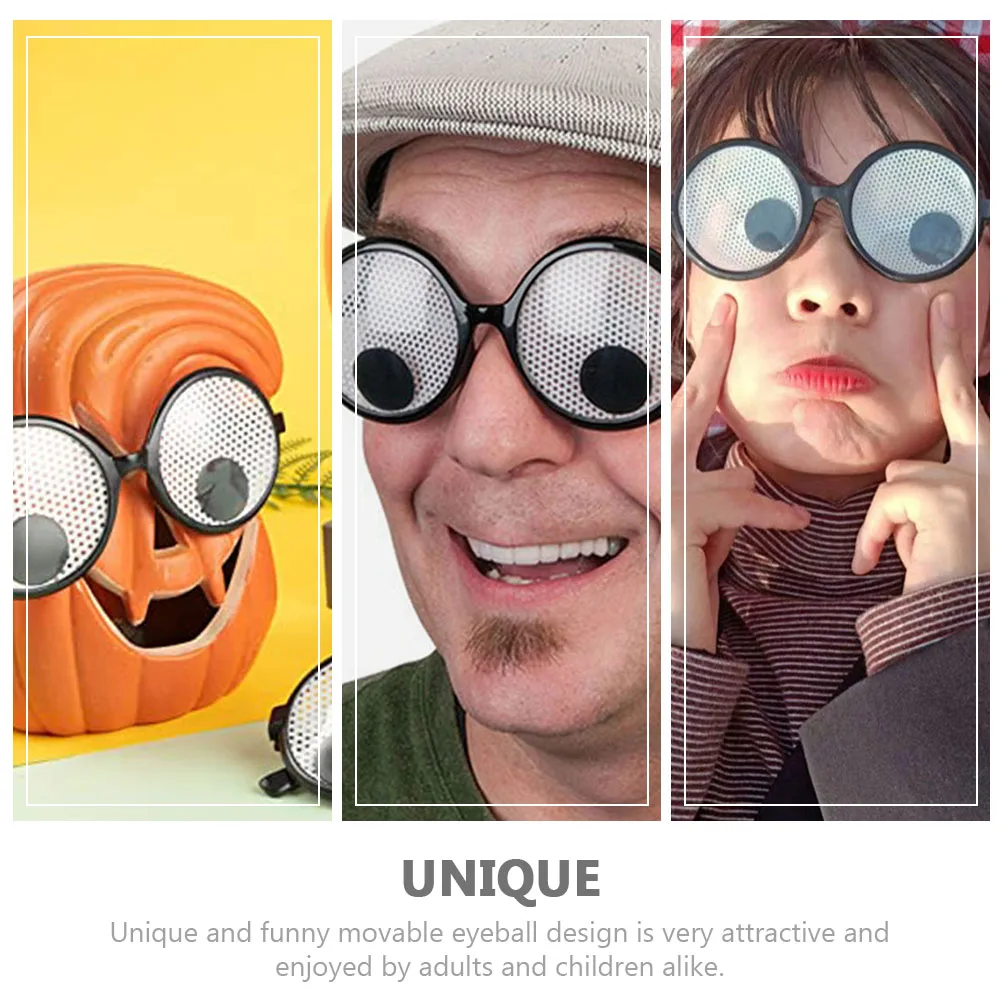 

6pcs Googly Eye Glasses Movable Eyeball Design Party Props Funny Costume Accessories Halloween Spectacles Plastic Toy