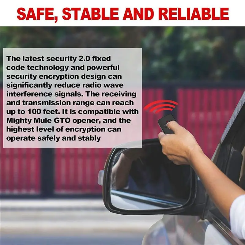 ABKN Gate Opener Remote RB741 FM135 for GTO Mighty Mule Single Button Garage Door Transmitter 8-Pack