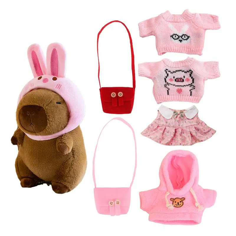 

25cm Capybara Stuffed Animal Ultra Soft Dress Up Dolls Kids Plush Doll Toys with Clothes Accessories Stuffed Animal Kids Gifts