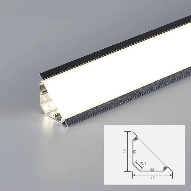 Plafond Led Aluminium Profiel Oppervlak Gemonteerde Muur Top Hoek Decoratie Indoor Sfeer Verlichting Lineaire Harde Balk Lichtlampen