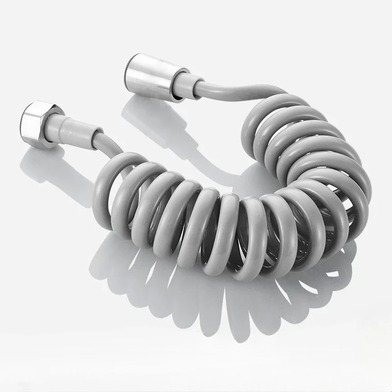 1PC 2m 3m 5m Spring Shower Hose Meters Water Plumbing Hose Plastic Bathroom Water Toilet Bidet Sprayer Telephone Line Soft Hoses