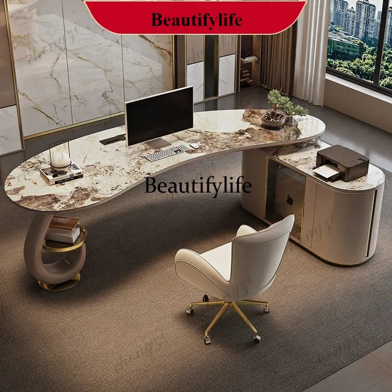 E153 High end sintered stone office table Designer's Writing Desk bureaux de travail Computer table Computer table Designer