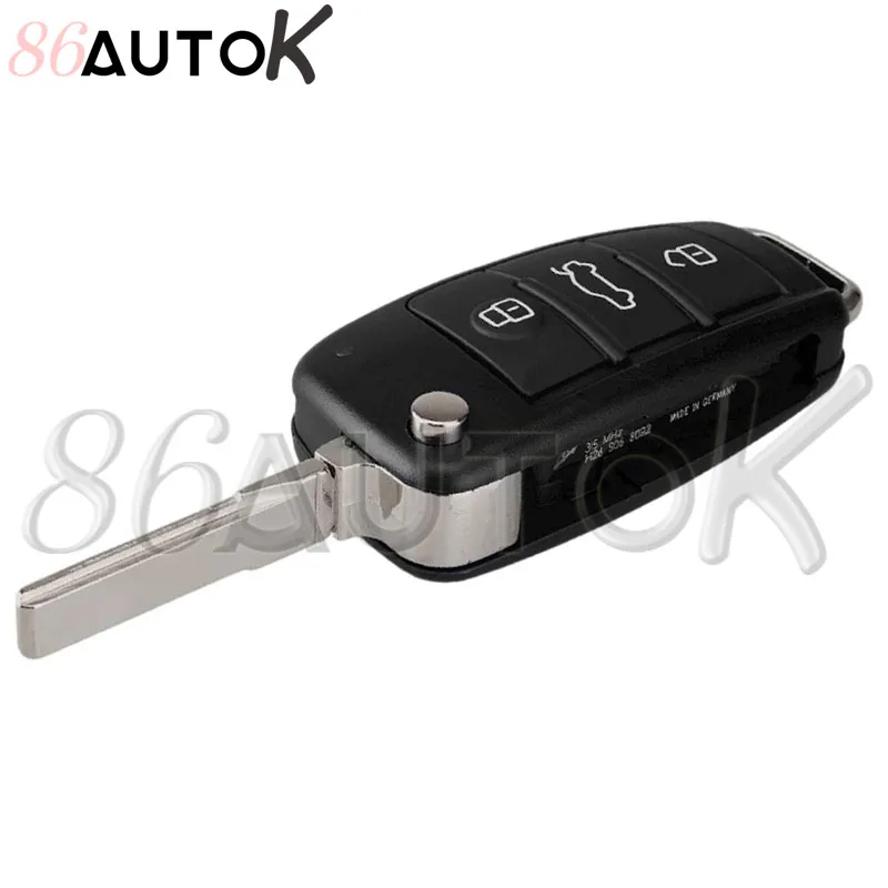 For Audi Q7 B7 Q3 A3 TT A2 A8 A6 A6L A4 S5 C5 C6 B6 Replacement Remote Car Key Shell Flip Key Folding Car Key Case 3 Buttons