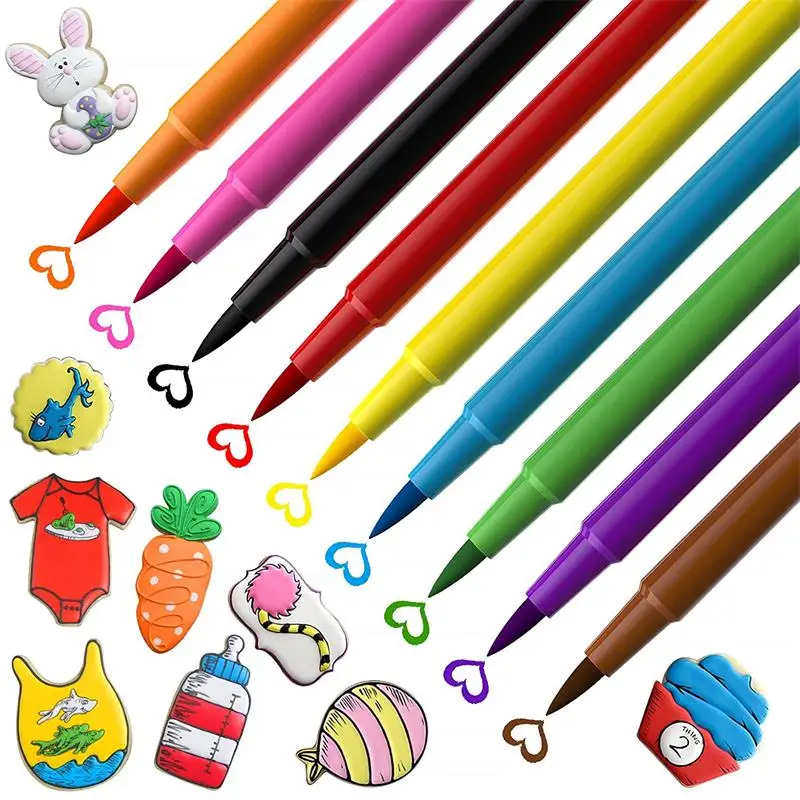 Food Coloring Marker Pen Painting Fondant Cookies Easter Egg Decoration Pen Children's Drawing Pen Baking Decoration Tool