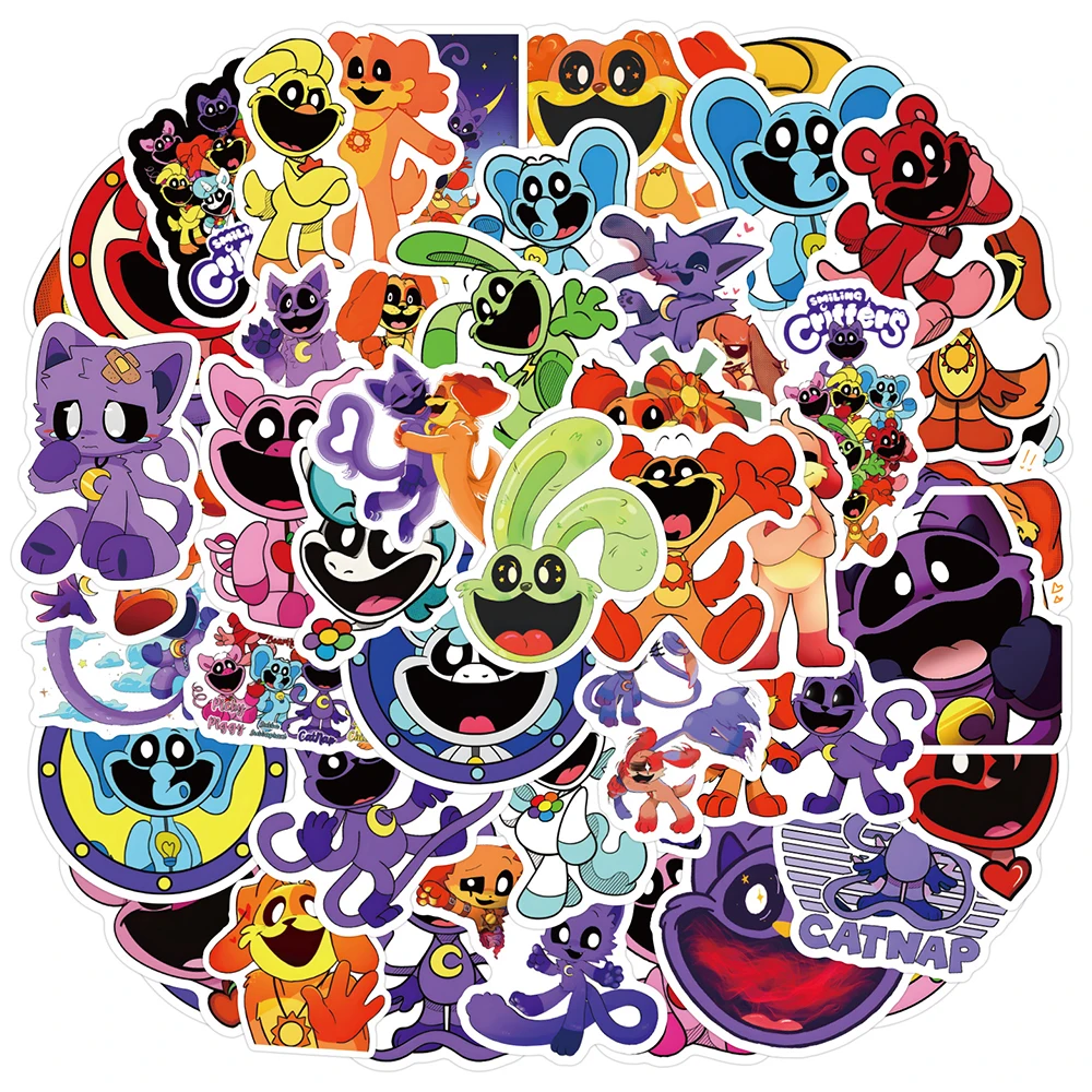 

10/30/50pcs Game Smilling Critters Cartoon Stickers Horror Animals Graffiti Sticker DIY Phone Skateboard Diary Waterproof Decals