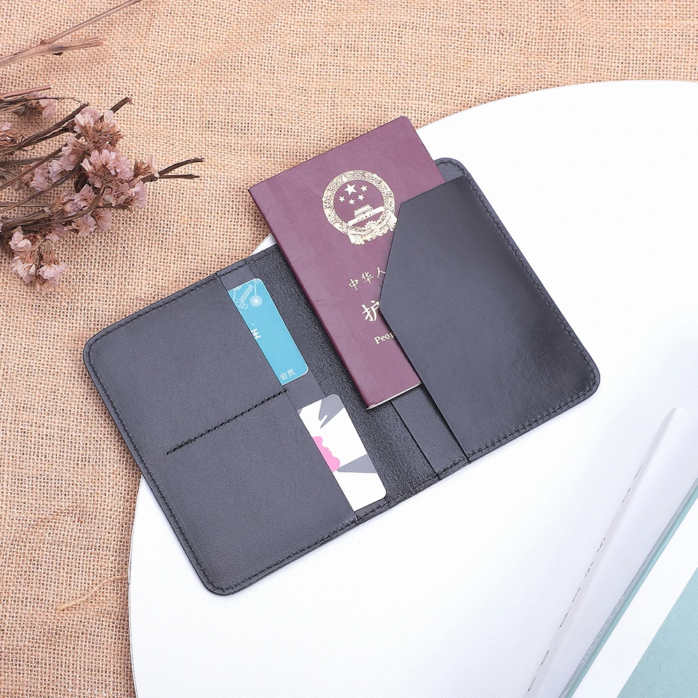 Passport case Multifunctional genuine leather document storage bag Document bag Retro casual Passport Holder