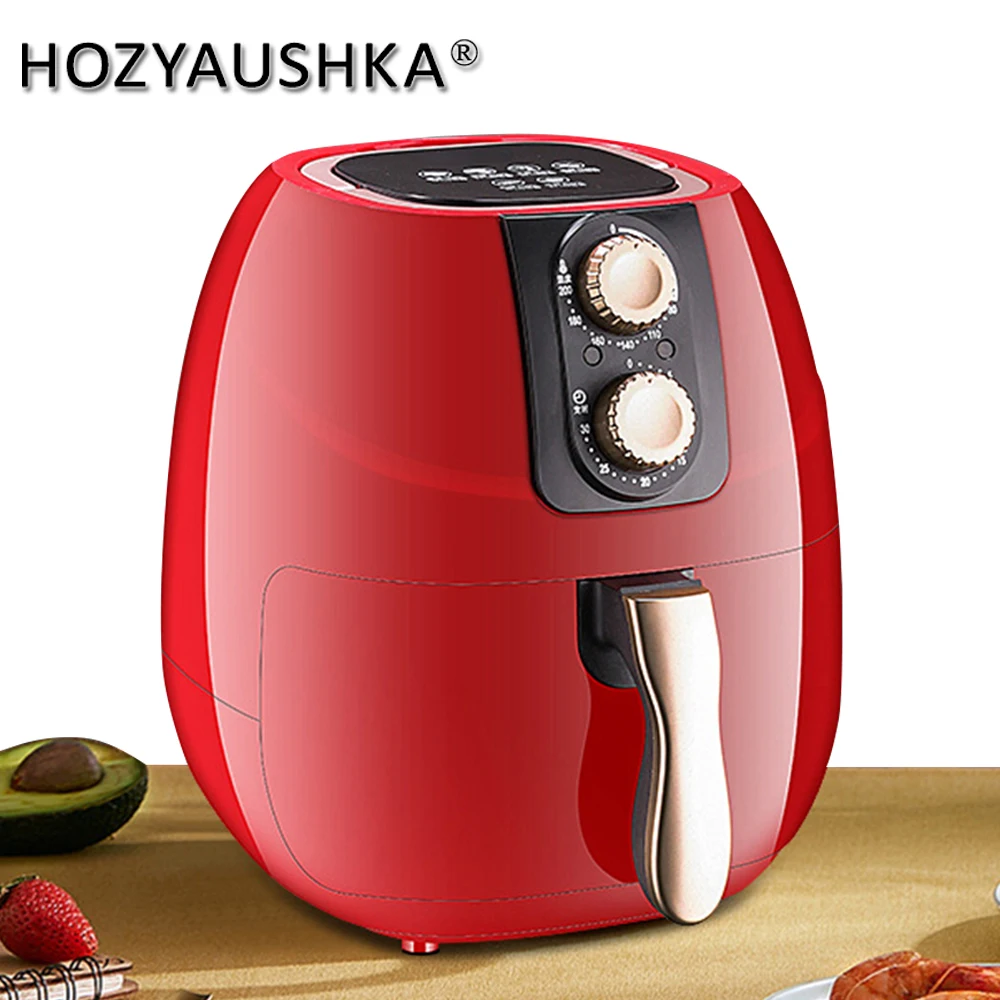 

Air fryer 1500 W, HOZYAUSHKA, 5L large capacity, mechanical control knob, 0-200 ℃, 0-30 min