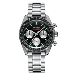 PHYLIDA 40mm Reverse Panda Dial ST19 Mechanical Chronograph Stop Watch Classic Speedy Wristwatch Men's Watch 1st Anniversary