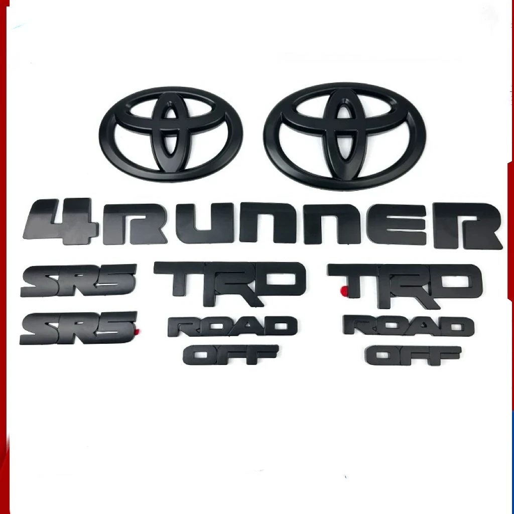 

5Pcs/9PCS ABS OVERLAY logo Emblem for Toyota 4runner TRD off-road vehicle front grille luggage wing sticker modified accessories